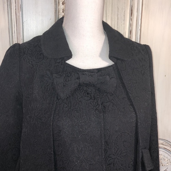 Priorities Black Jacquard Mid-Sleeve Cropped Jacket Size Small - Picture 2 of 12
